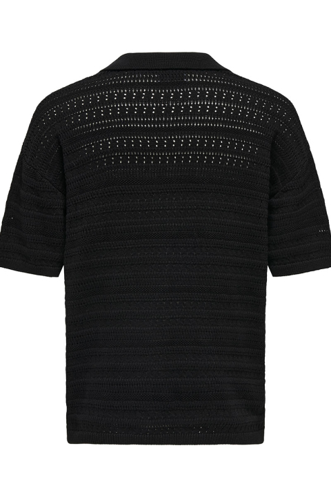 ONLY & SONS Grayson SS Chocket Knit Polo Black
