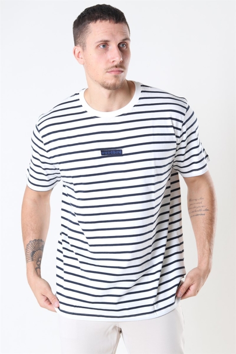 Woodbird Menak Stripe T-Hemd Kit-Navy