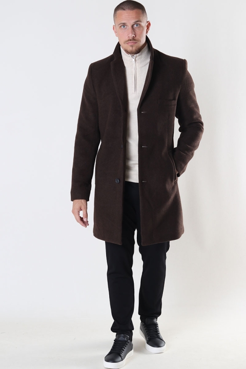 ONLY & SONS Jaylon Wool Coat Hot Fudge