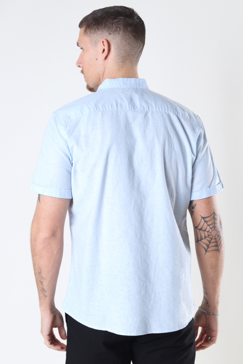 Clean Cut Copenhagen Cotton / Linnen Hemd S/S Sky Blue