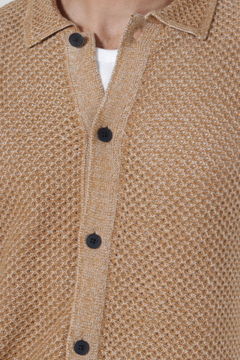 Selected Ginger SS Knit Relaxed Fit Polo Chipmunk