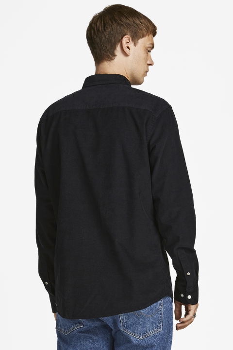 Jack & Jones ATLAS CORD Hemd L/S BUTTON DOWN Black SLIM FIT