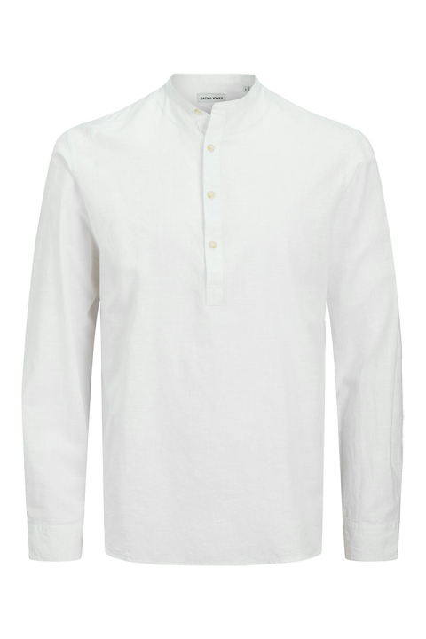 Jack & Jones Summer Half Placket Hemd Ls White