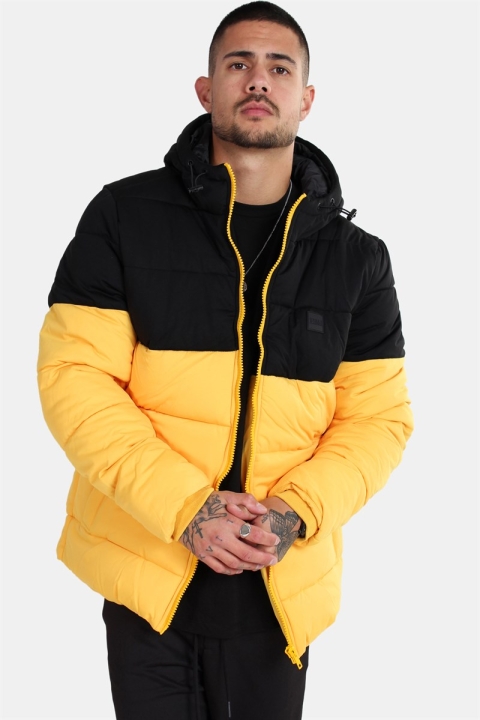 Urban Classics Hooded 2-Tone Puffer Jacke Chrome Yellow/Black