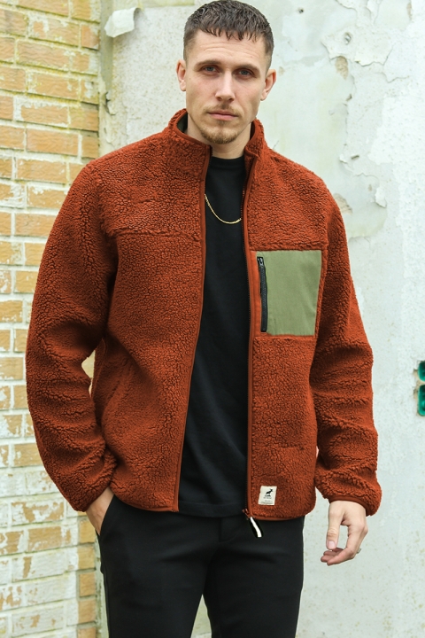 Fat Moose Hugh Fleece Jacke Rust Orange