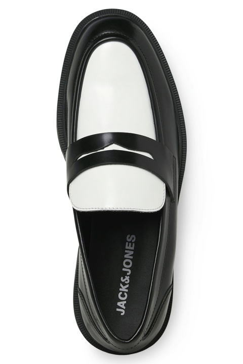 Jack & Jones Dax Leather Loafer Black White