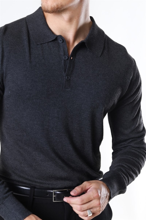 Jeff Acheletta Polo Stricken Charcoal Mix