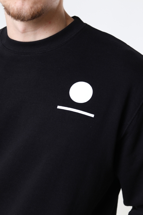 Denim project Horizon Logo Organic Crewneck 001 Black