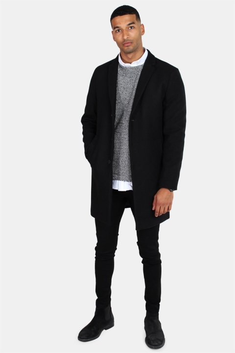 Jack and Jones JPRMorten Wollmantel STS Black