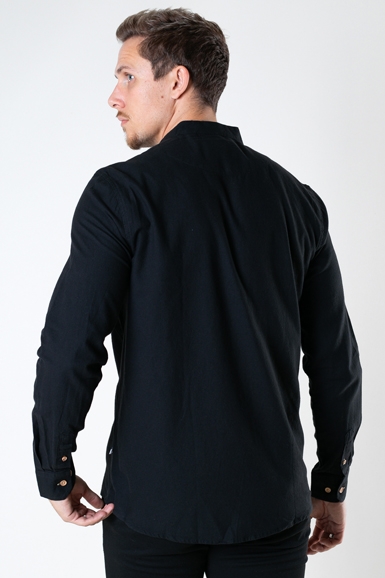 Kronstadt Dean Diego Cotton henley Hemd Black