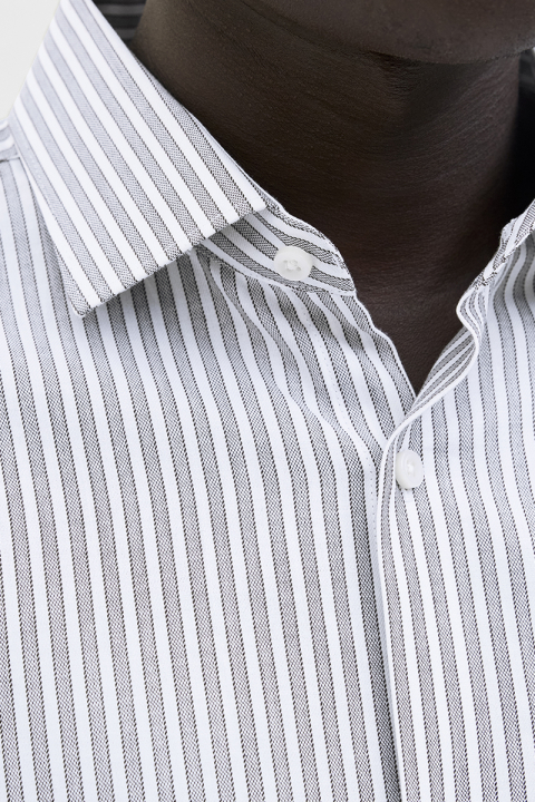 Jack & Jones Parker Wrinkle Resistant Hemd LS Bright White Stripe