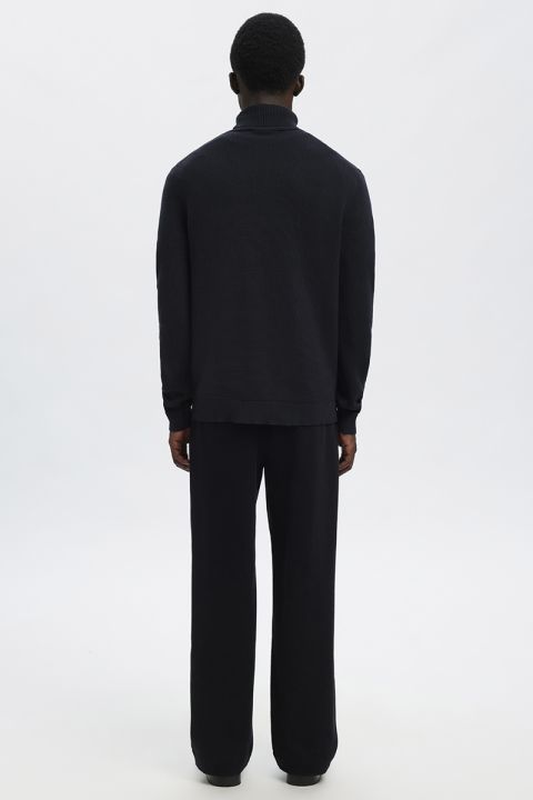 Selected Dane LS Structure Knit Roll Neck Sky Captain