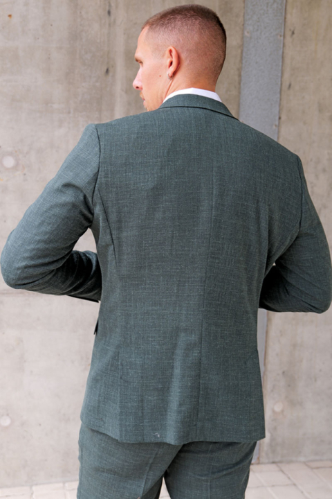 Selected Slim Oasis Linen Blazer Dark Green