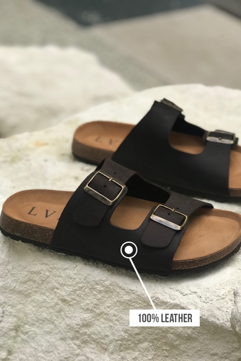 LVL Alex Bio-Sandal Dark Brown