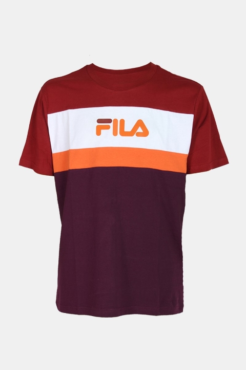 Fila Men Aaron SS T-Hemd Potent-Merlot-Bright-Wht-Harvest-Pumkin