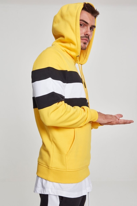 Uhrban Classics Chest Striped Hoodie Chromeyellow/ Black/ White