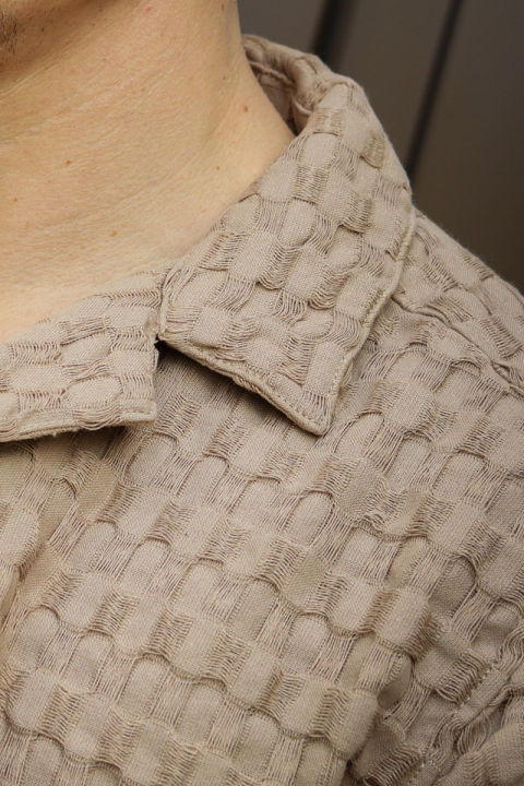 ONLY & SONS Braddock Regular SS Resort Waffle Hemd Chinchilla