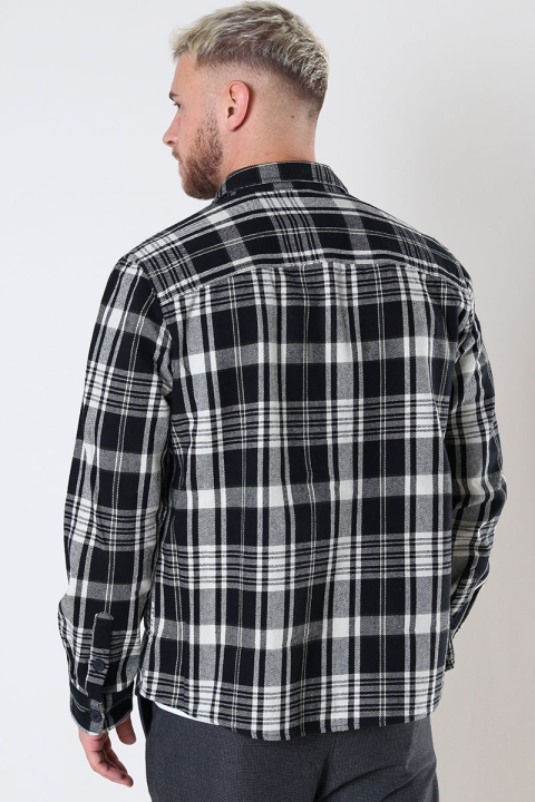 ONLY & SONS MILO OVR CHECK LS Hemd Black