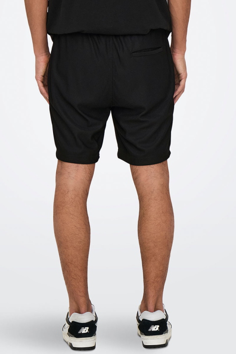 ONLY & SONS Tel Regular Plizze Shorts Black