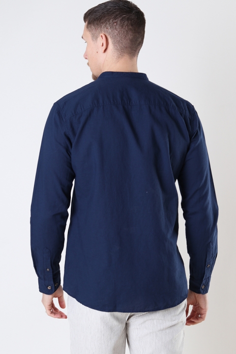 Jack & Jones SUMMER LINEN BAND Hemd L/S Navy Blazer