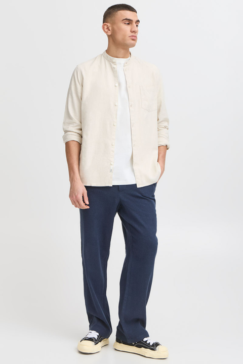 Allan Elasticated Linen Trousers Insignia Blue