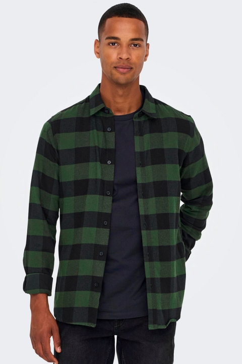 ONLY & SONS Gudmund LS Checked Hemd Forest Night