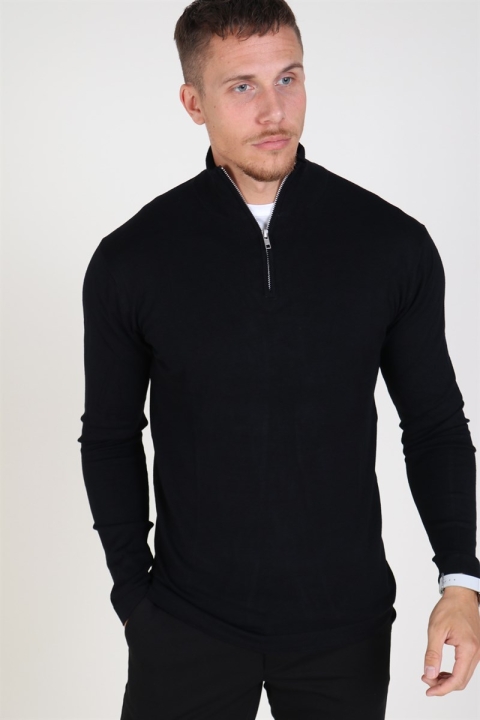 Tailored & Originals Knit - MUhrray Half zip Black