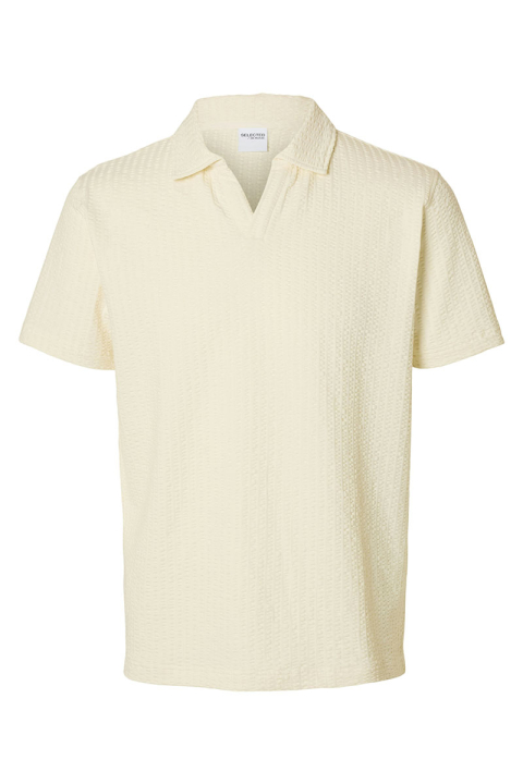 Selected Blake Split Neck Regular Fit SS Polo Egret