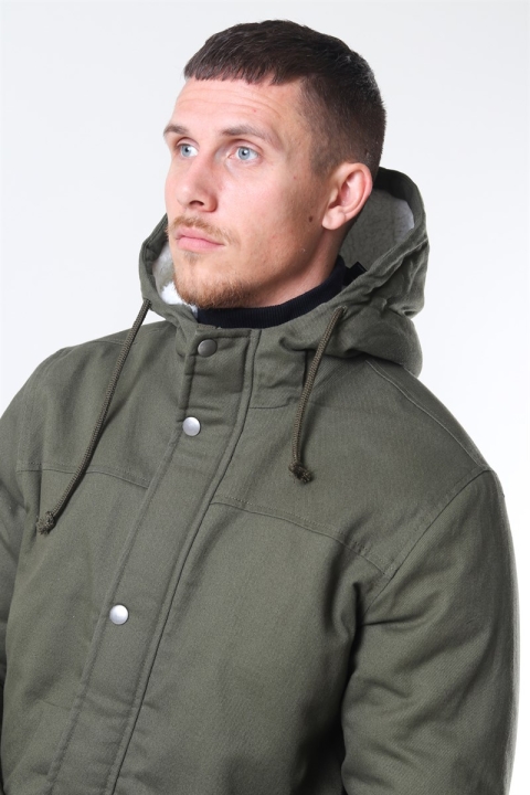 Only & Sons Yanick Teddy Hood Parka Jacke Olive Night