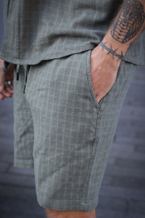 ONLY & SONS Tel Latham Linen Shorts Dusty Olive