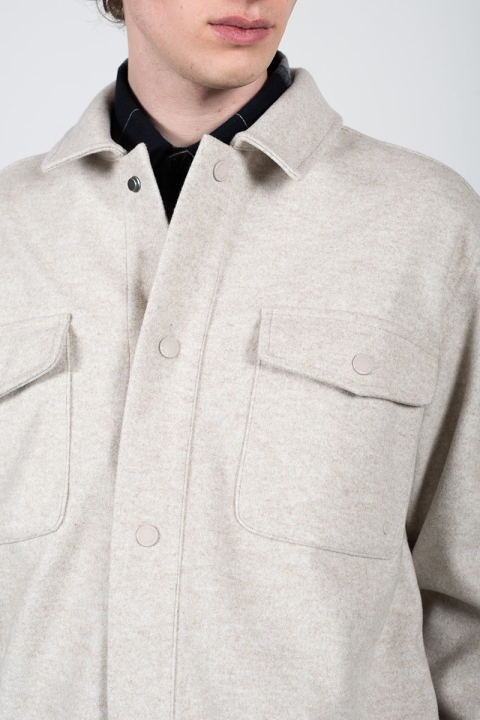 Clean Cut Copenhagen Dean Bonded Overshirt Soft Sand Melange