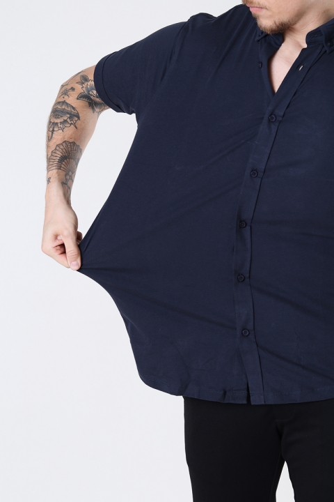 Clean Cut Copenhagen Hudson SOLID Stretch Hemd S/S Navy