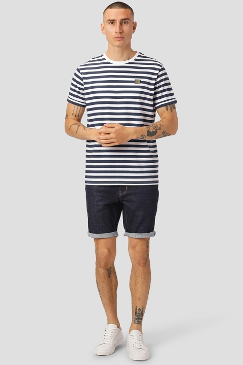 Clean Cut Copenhagen Basic Organic striped tee SS Navy