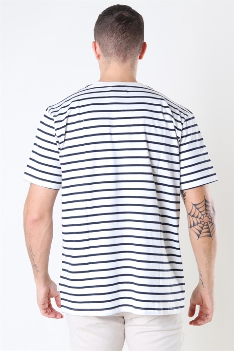 Woodbird Menak Stripe T-Hemd Kit-Navy