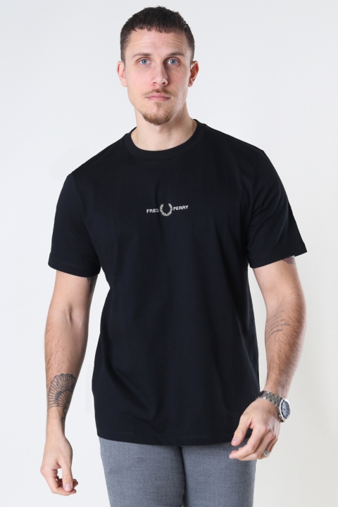 Fred Perry EMBROIDERED T-Hemd 102 Black