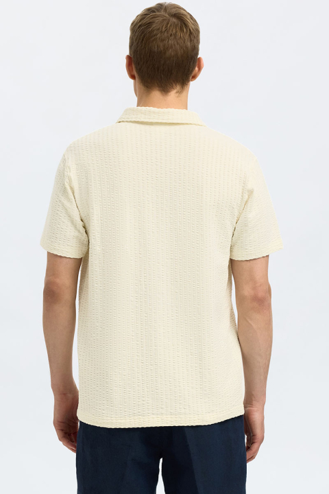 Selected Blake Split Neck Regular Fit SS Polo Egret