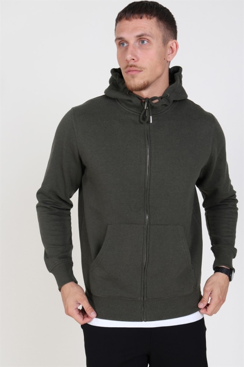 Solid Organic Morgan Zip Sweatshirts Ivy Green Mel