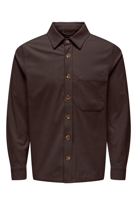 ONLY & SONS Tile Corduroy Hemd Coffee Bean