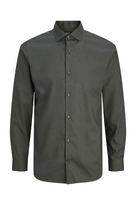 Jack & Jones Parker Wrinkle Resistant Hemd LS Dark Grey Melange
