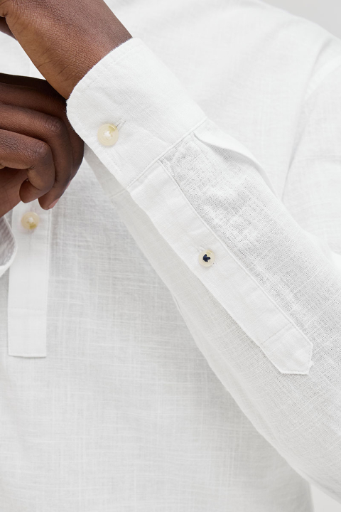 Jack & Jones Summer Half Placket Hemd Ls White