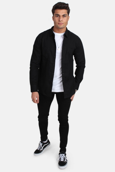 URBAN CLASSICS Flanell Hemd Black/Black