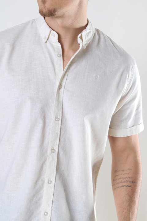 Clean Cut Copenhagen Cotton / Linnen Hemd S/S Ecru