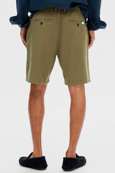 Selected Regular Brody Linen Shorts Burnt Olive