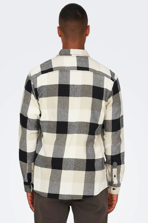 ONLY & SONS GUDMUND LS CHECK Hemd Star White