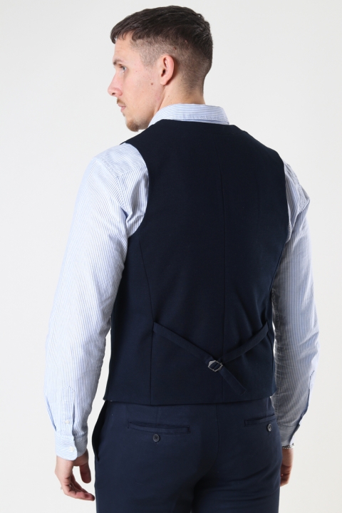 Clean Cut Copenhagen Milano Jersey Waistcoat Navy