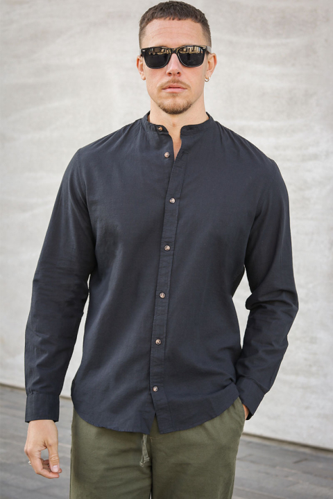 Jack & Jones Summer Band Hemd LS Black