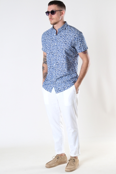 Jack & Jones JPRBLASUMMER BLACKPOOL Hemd S/S SN Faded Denim