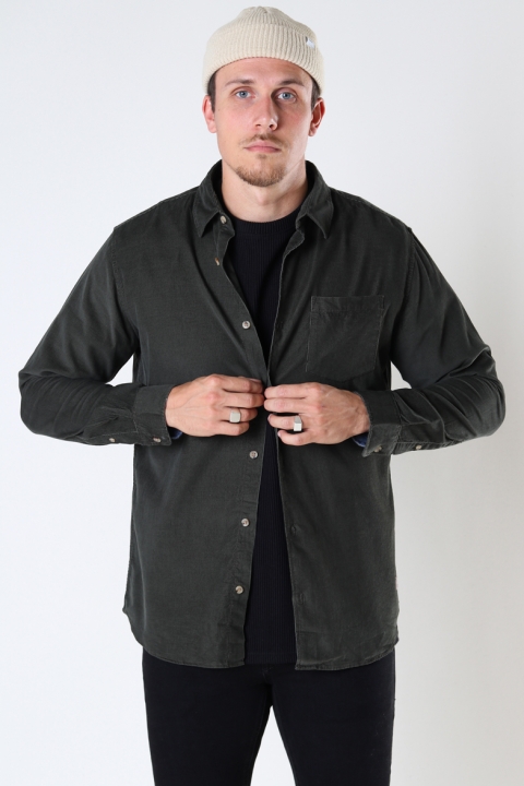 Jack & Jones JJKENDRICK CORD Hemd LS Forest Night /SLIM