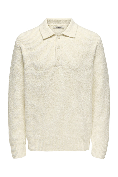 ONLY & SONS Dale Relaxed Fit Polo Knit Gardenia