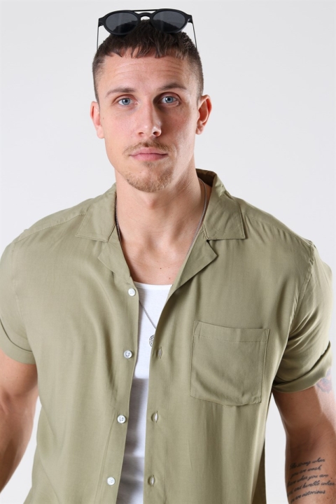 Only & Sons Silo Solid Viscose Hemd S/S Dried Herb